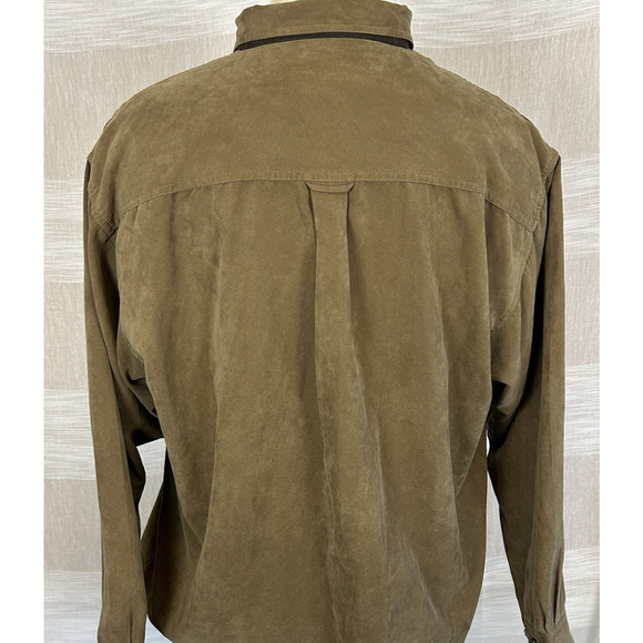 Clearwater Outfitters Mens XXL Faux Suede Button Down Shirt Beige Long Sleeve 2X - Picture 3 of 9